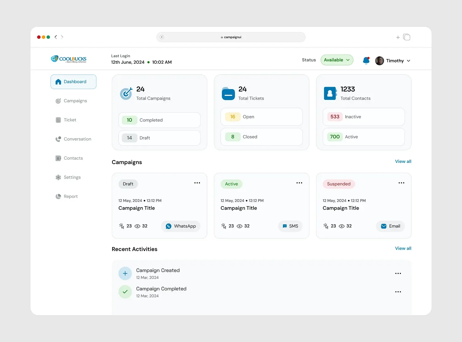 Custom Dashboard